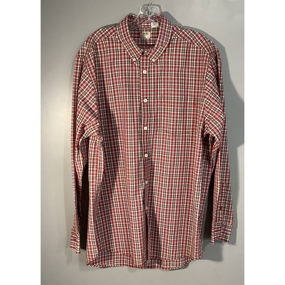 Vintage Levi's Button Up‎ Shirt Mens Large Red And White